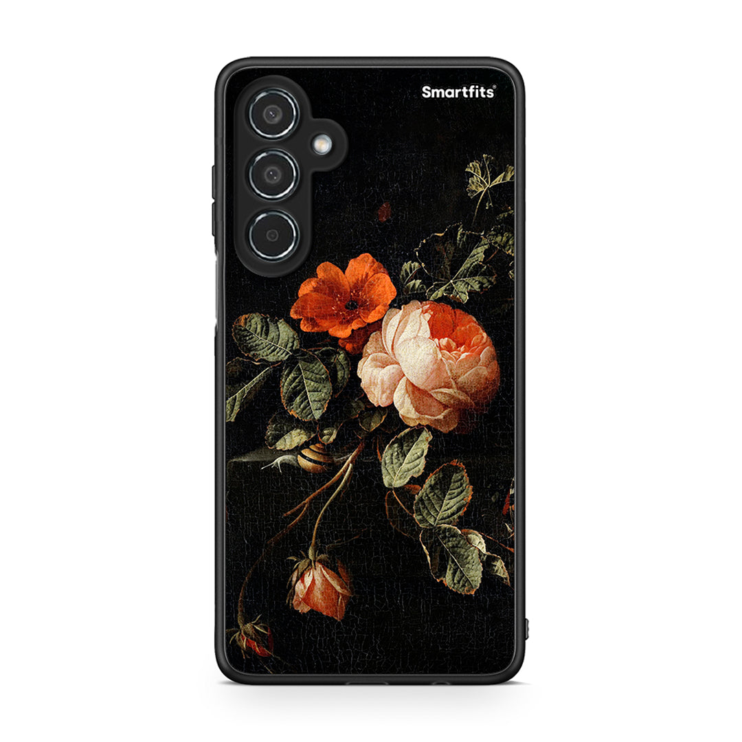 Samsung Galaxy M35 5G Vintage Roses θήκη από τη Smartfits με σχέδιο στο πίσω μέρος και μαύρο περίβλημα | Smartphone case with colorful back and black bezels by Smartfits