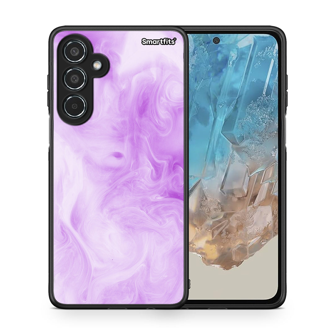 Θήκη Samsung Galaxy M35 5G Lavender Watercolor από τη Smartfits με σχέδιο στο πίσω μέρος και μαύρο περίβλημα | Samsung Galaxy M35 5G Lavender Watercolor case with colorful back and black bezels