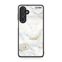 Thumbnail for Samsung Galaxy M35 5G White Gold Marble θήκη από τη Smartfits με σχέδιο στο πίσω μέρος και μαύρο περίβλημα | Smartphone case with colorful back and black bezels by Smartfits