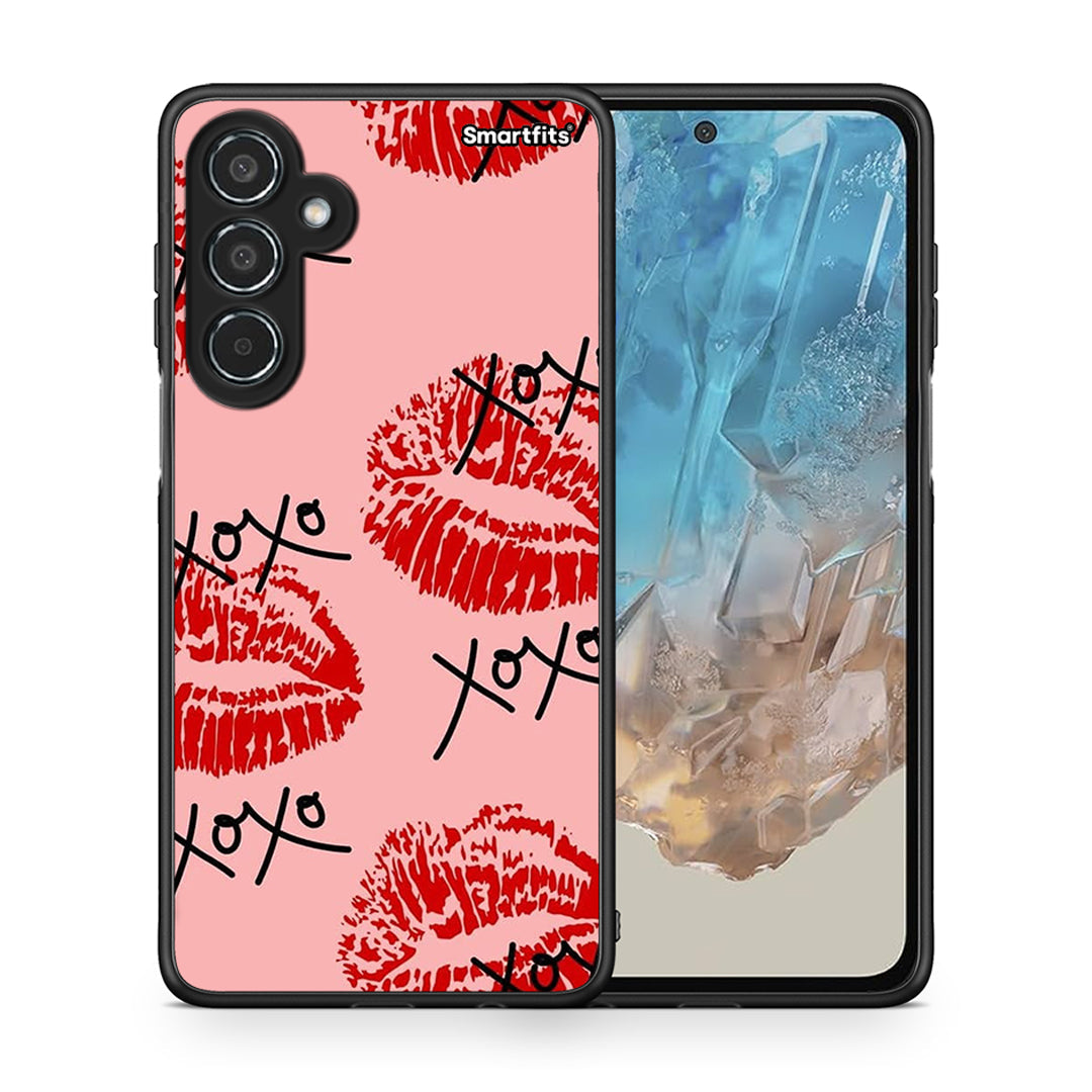 Θήκη Samsung Galaxy M35 5G XOXO Lips από τη Smartfits με σχέδιο στο πίσω μέρος και μαύρο περίβλημα | Samsung Galaxy M35 5G XOXO Lips case with colorful back and black bezels