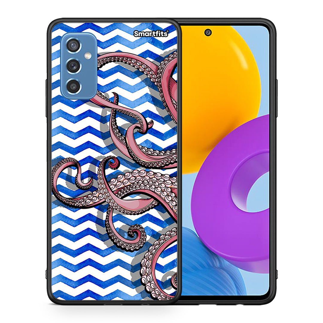 Θήκη Samsung M52 5G Chevron Devilfish από τη Smartfits με σχέδιο στο πίσω μέρος και μαύρο περίβλημα | Samsung M52 5G Chevron Devilfish case with colorful back and black bezels