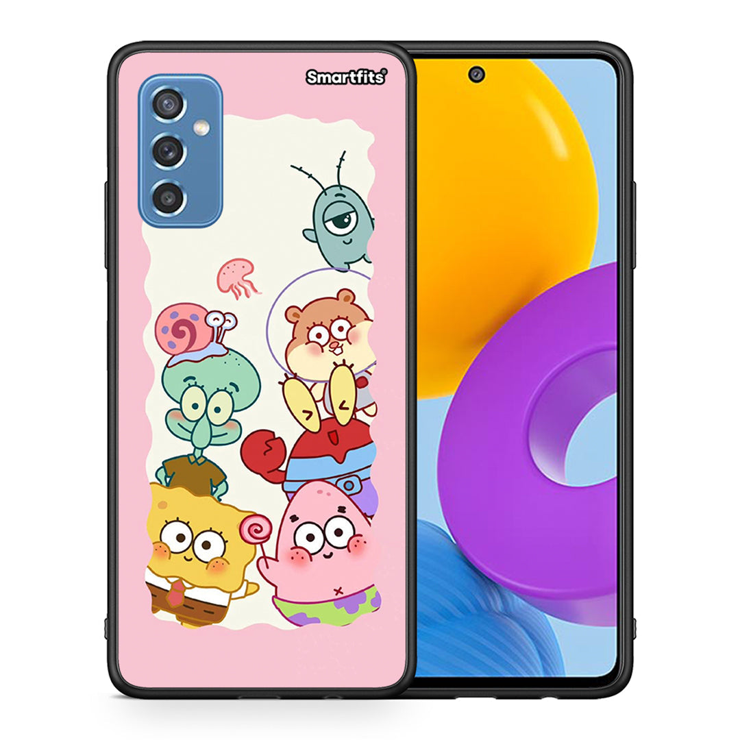 Θήκη Samsung M52 5G Cute Companion από τη Smartfits με σχέδιο στο πίσω μέρος και μαύρο περίβλημα | Samsung M52 5G Cute Companion case with colorful back and black bezels