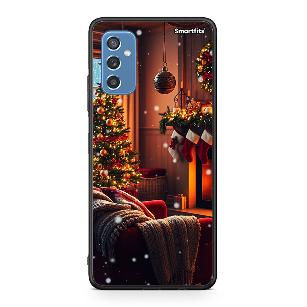 Samsung M52 5G Home For Christmas θήκη από τη Smartfits με σχέδιο στο πίσω μέρος και μαύρο περίβλημα | Smartphone case with colorful back and black bezels by Smartfits