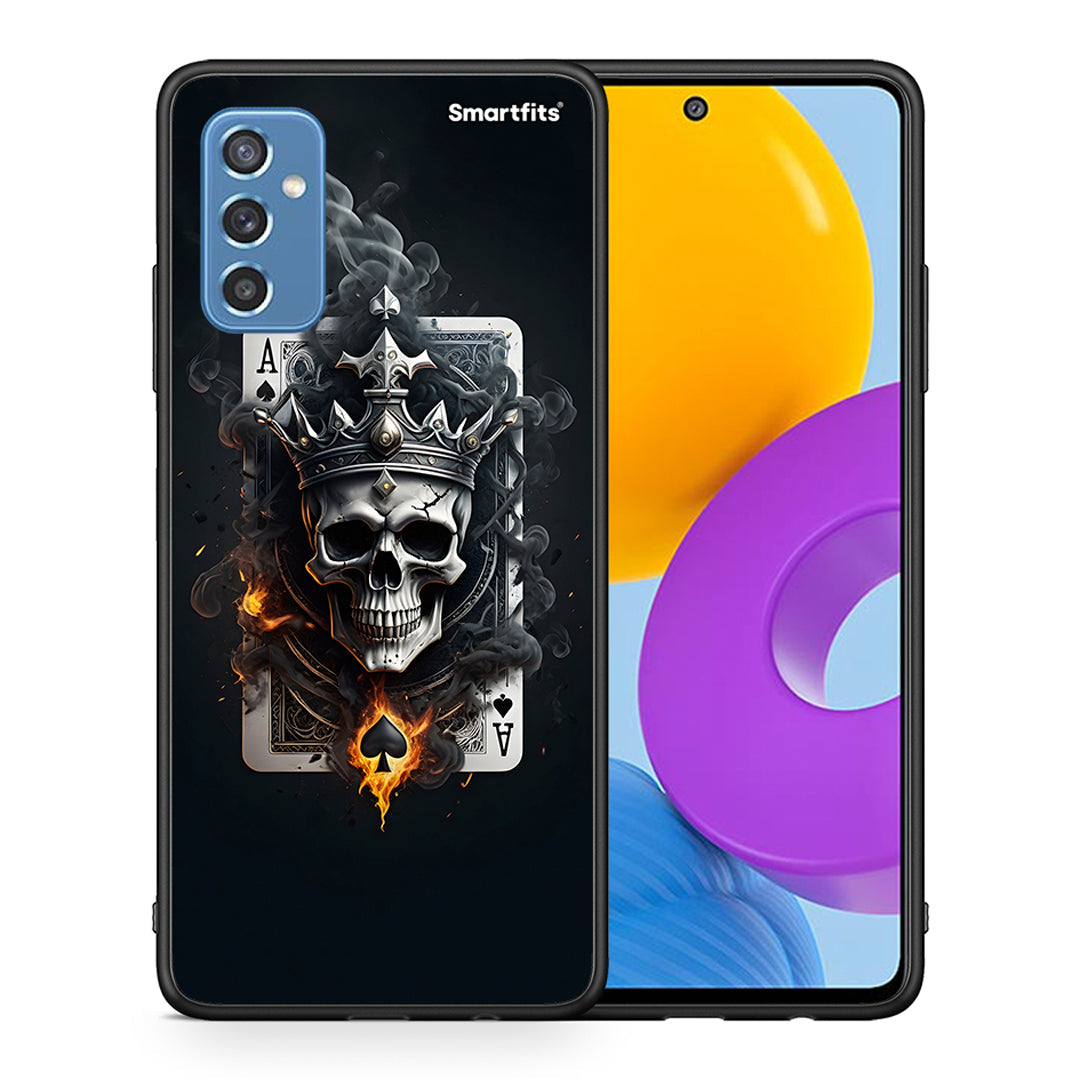 Θήκη Samsung M52 5G Skull King Ace από τη Smartfits με σχέδιο στο πίσω μέρος και μαύρο περίβλημα | Samsung M52 5G Skull King Ace case with colorful back and black bezels