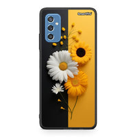 Thumbnail for Samsung M52 5G Yellow Daisies θήκη από τη Smartfits με σχέδιο στο πίσω μέρος και μαύρο περίβλημα | Smartphone case with colorful back and black bezels by Smartfits