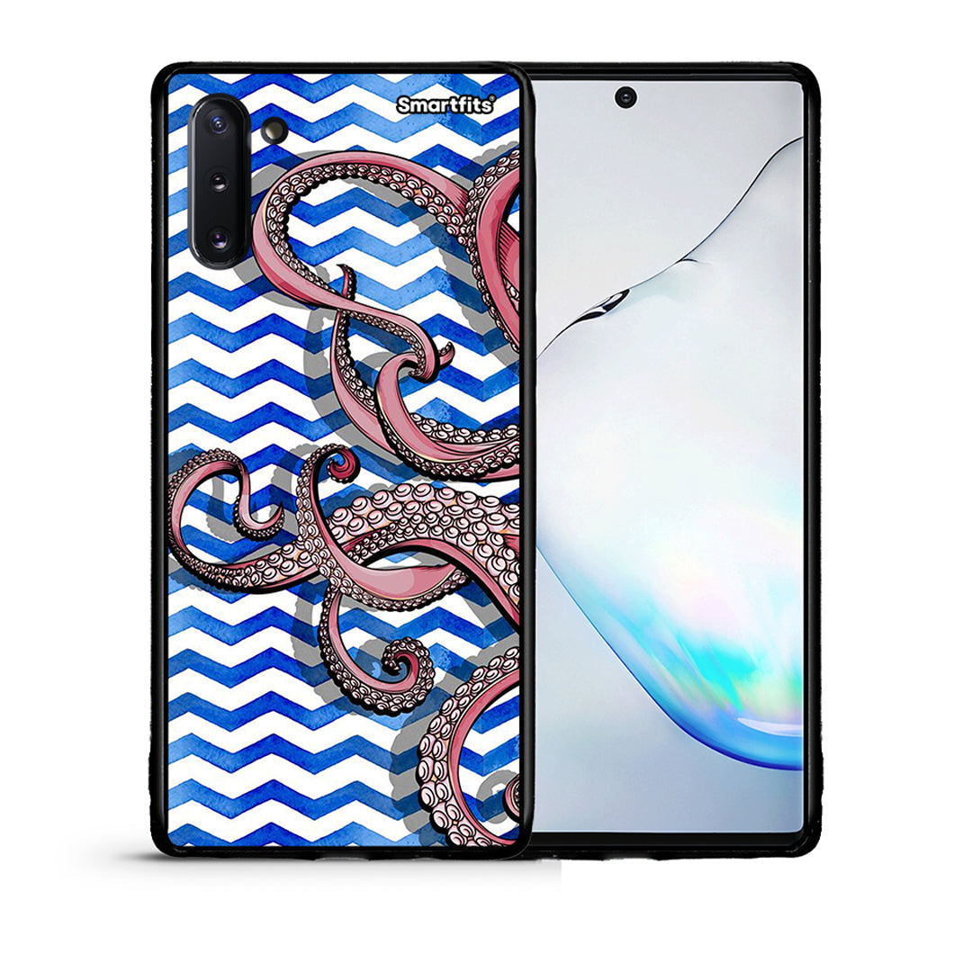 Θήκη Samsung Note 10 Chevron Devilfish από τη Smartfits με σχέδιο στο πίσω μέρος και μαύρο περίβλημα | Samsung Note 10 Chevron Devilfish case with colorful back and black bezels