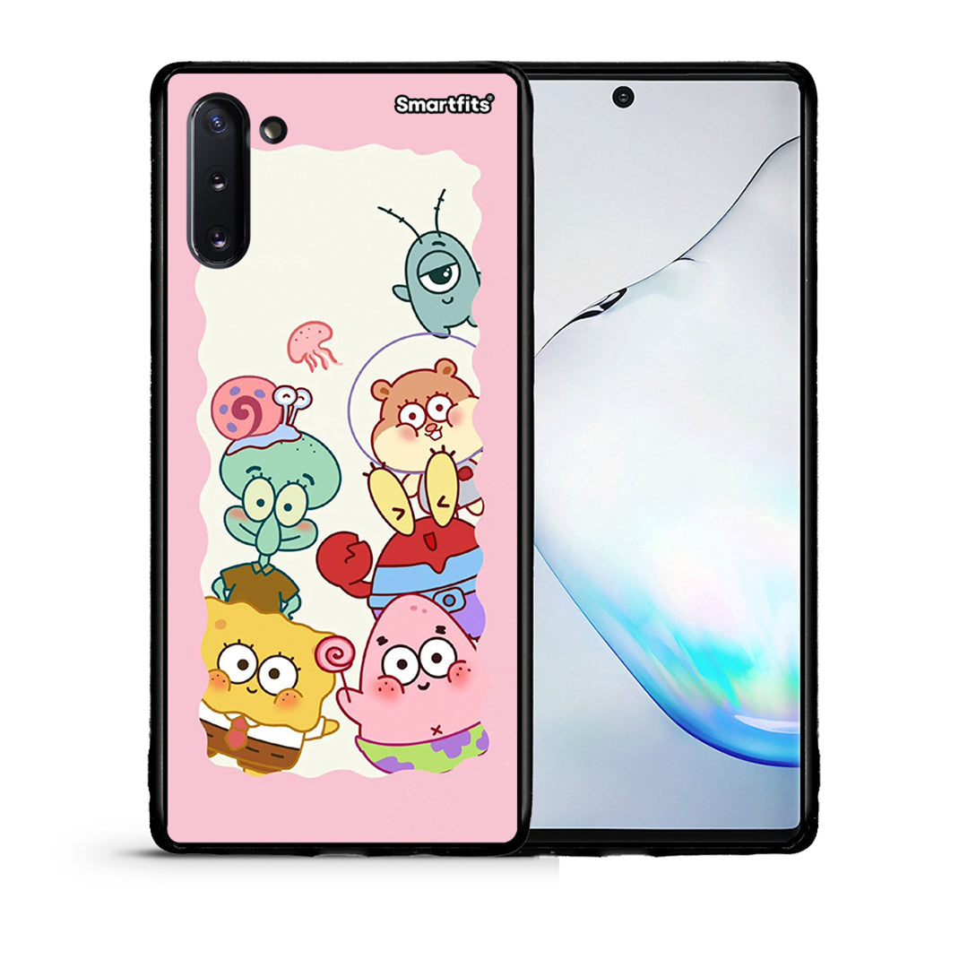 Θήκη Samsung Note 10 Cute Companion από τη Smartfits με σχέδιο στο πίσω μέρος και μαύρο περίβλημα | Samsung Note 10 Cute Companion case with colorful back and black bezels