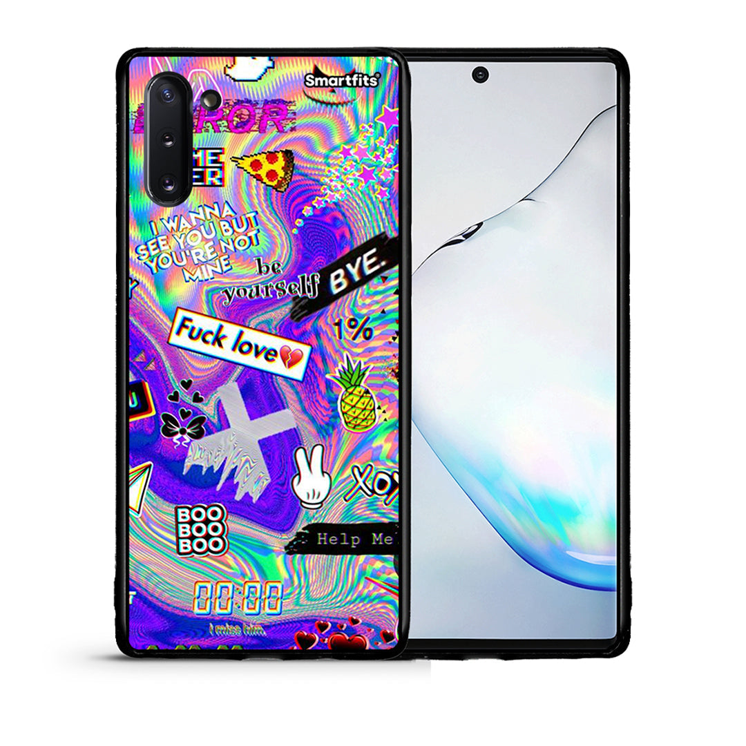 Θήκη Samsung Note 10 Game Over από τη Smartfits με σχέδιο στο πίσω μέρος και μαύρο περίβλημα | Samsung Note 10 Game Over case with colorful back and black bezels