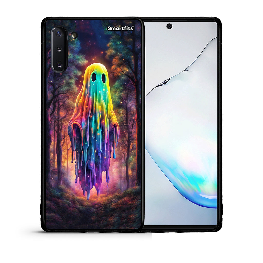 Θήκη Samsung Note 10 Halloween Ghost από τη Smartfits με σχέδιο στο πίσω μέρος και μαύρο περίβλημα | Samsung Note 10 Halloween Ghost case with colorful back and black bezels