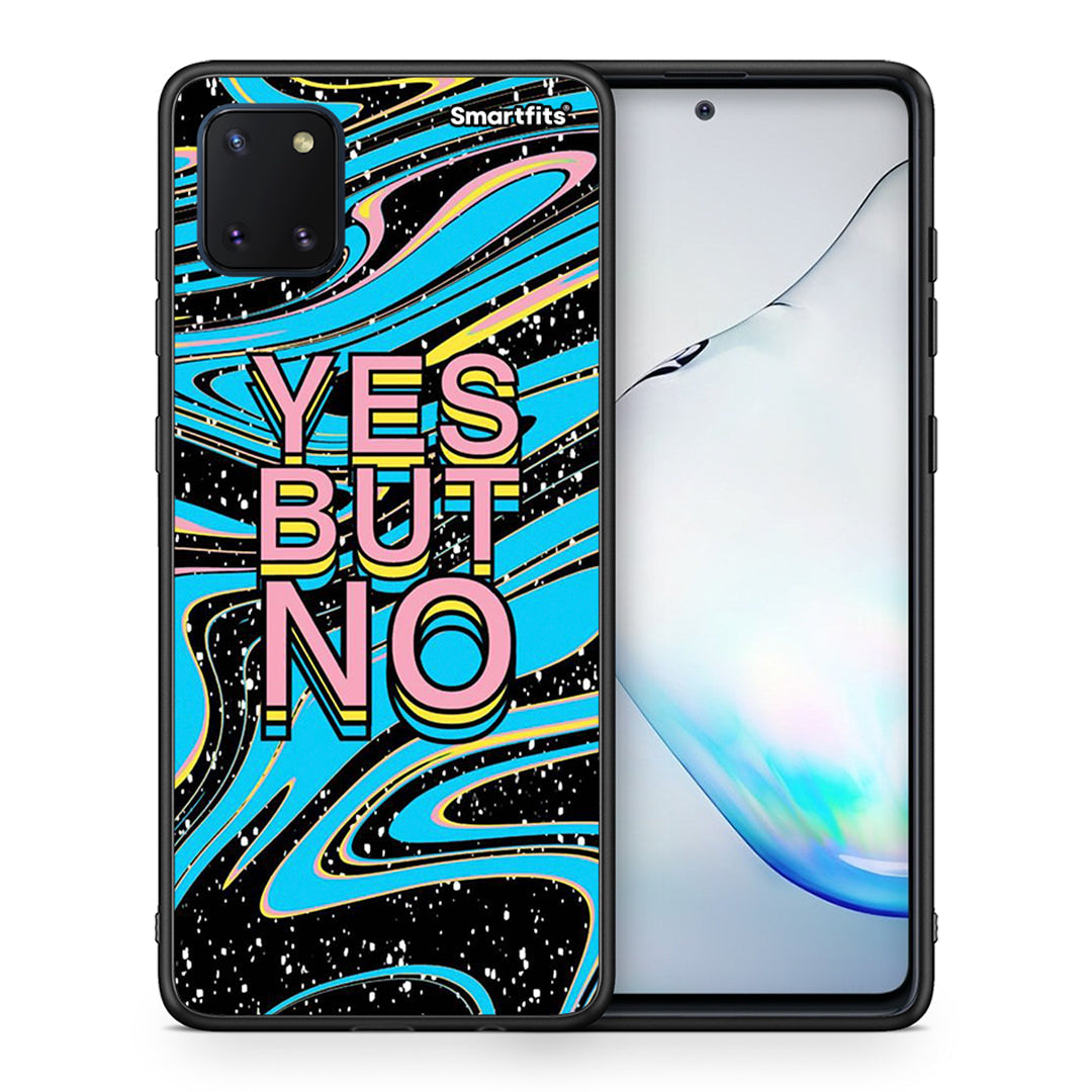 Θήκη Samsung Note 10 Lite Yes But No από τη Smartfits με σχέδιο στο πίσω μέρος και μαύρο περίβλημα | Samsung Note 10 Lite Yes But No case with colorful back and black bezels