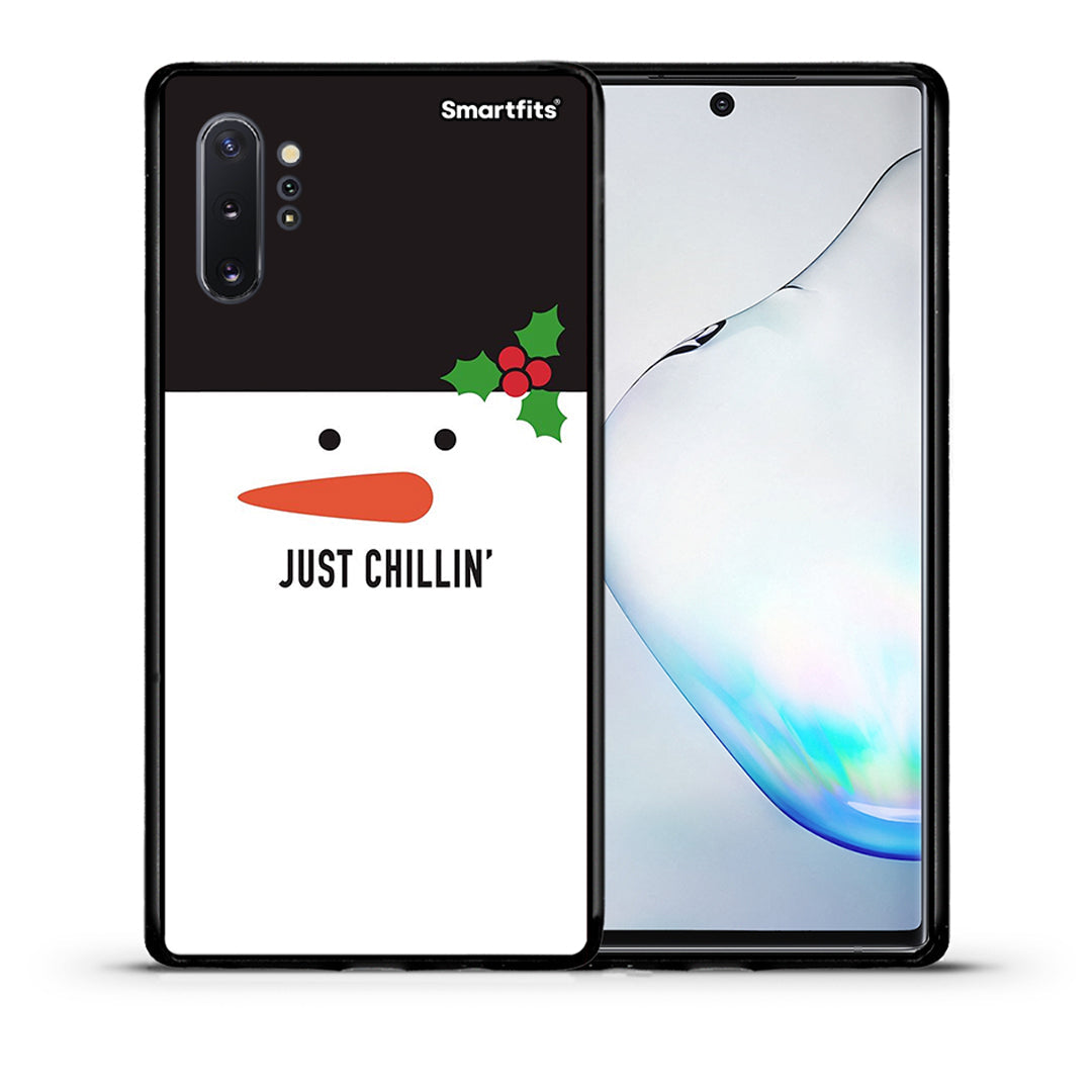 Θήκη Samsung Note 10+ Christmas Chillin από τη Smartfits με σχέδιο στο πίσω μέρος και μαύρο περίβλημα | Samsung Note 10+ Christmas Chillin case with colorful back and black bezels