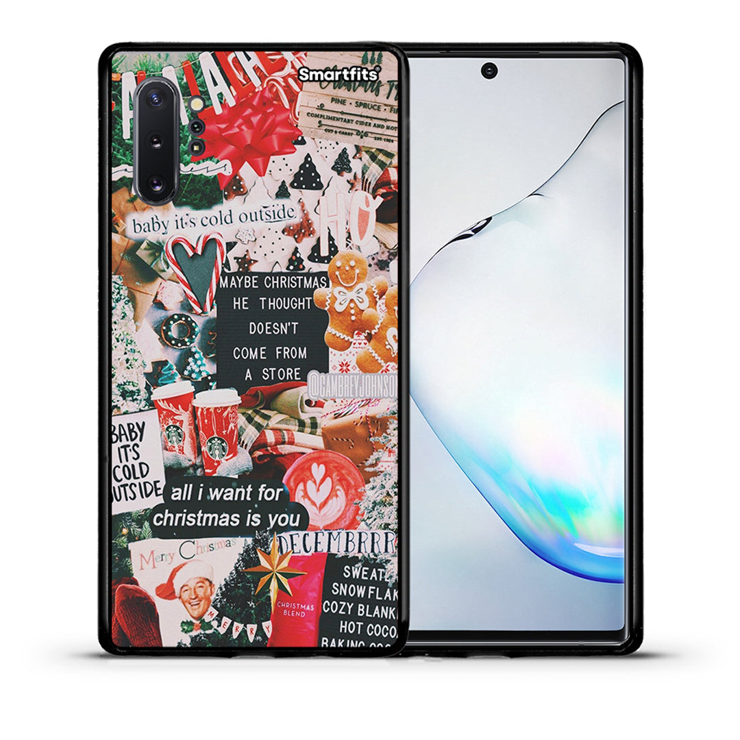 Θήκη Samsung Note 10+ Christmas Happiness από τη Smartfits με σχέδιο στο πίσω μέρος και μαύρο περίβλημα | Samsung Note 10+ Christmas Happiness case with colorful back and black bezels