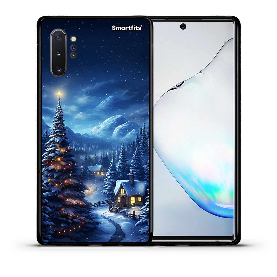 Θήκη Samsung Note 10+ Christmas Scenery από τη Smartfits με σχέδιο στο πίσω μέρος και μαύρο περίβλημα | Samsung Note 10+ Christmas Scenery case with colorful back and black bezels