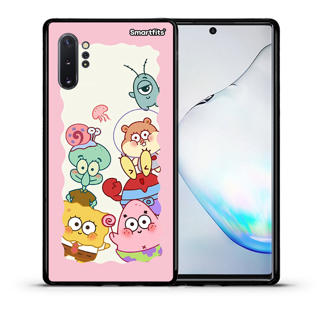 Θήκη Samsung Note 10+ Cute Companion από τη Smartfits με σχέδιο στο πίσω μέρος και μαύρο περίβλημα | Samsung Note 10+ Cute Companion case with colorful back and black bezels