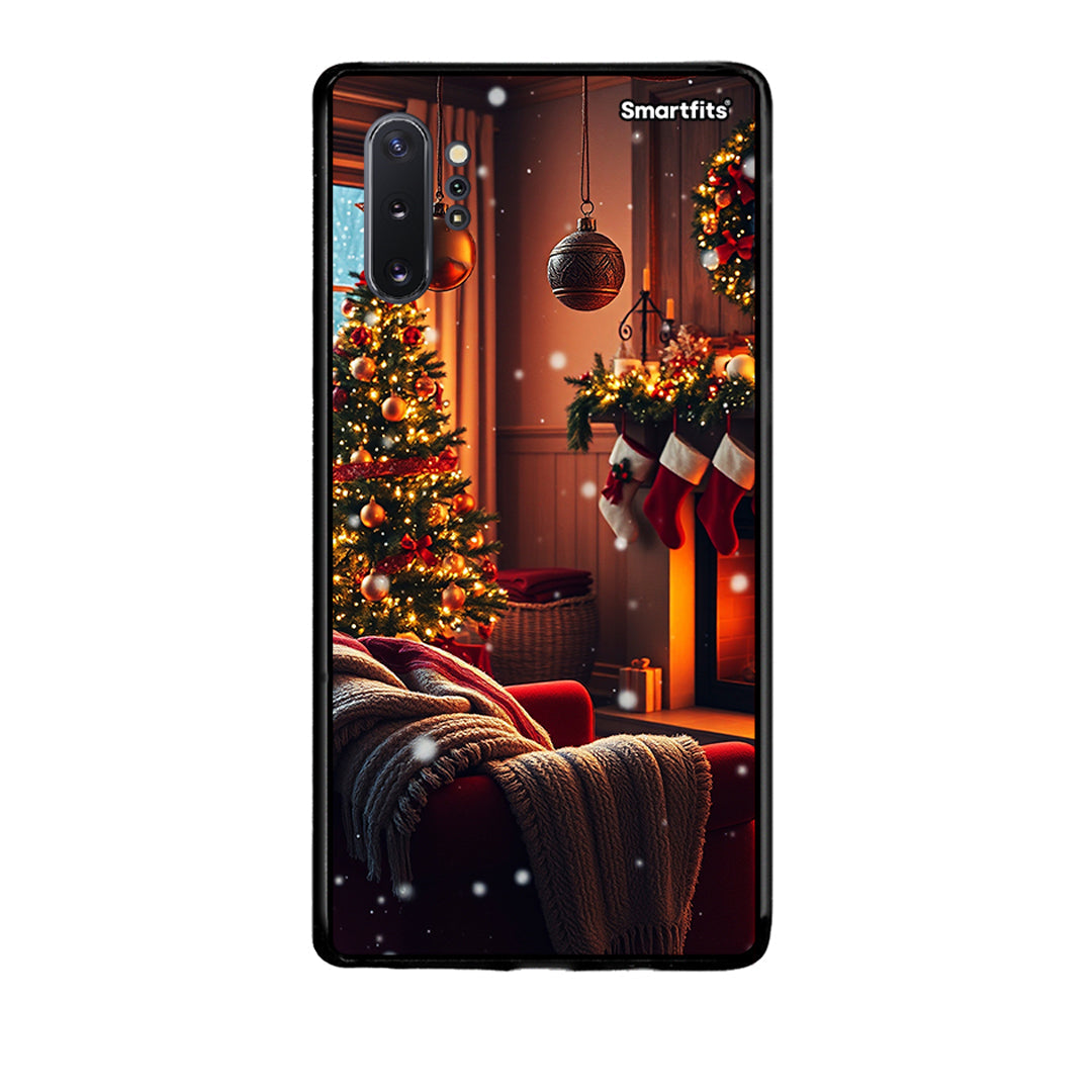 Samsung Note 10+ Home For Christmas θήκη από τη Smartfits με σχέδιο στο πίσω μέρος και μαύρο περίβλημα | Smartphone case with colorful back and black bezels by Smartfits