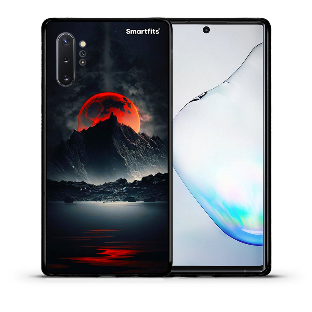 Θήκη Samsung Note 10+ Red Full Moon από τη Smartfits με σχέδιο στο πίσω μέρος και μαύρο περίβλημα | Samsung Note 10+ Red Full Moon case with colorful back and black bezels