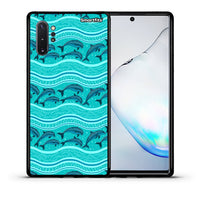 Thumbnail for Θήκη Samsung Note 10+ Swimming Dolphins από τη Smartfits με σχέδιο στο πίσω μέρος και μαύρο περίβλημα | Samsung Note 10+ Swimming Dolphins case with colorful back and black bezels