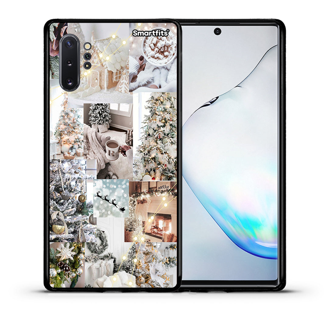 Θήκη Samsung Note 10+ White Christmas από τη Smartfits με σχέδιο στο πίσω μέρος και μαύρο περίβλημα | Samsung Note 10+ White Christmas case with colorful back and black bezels