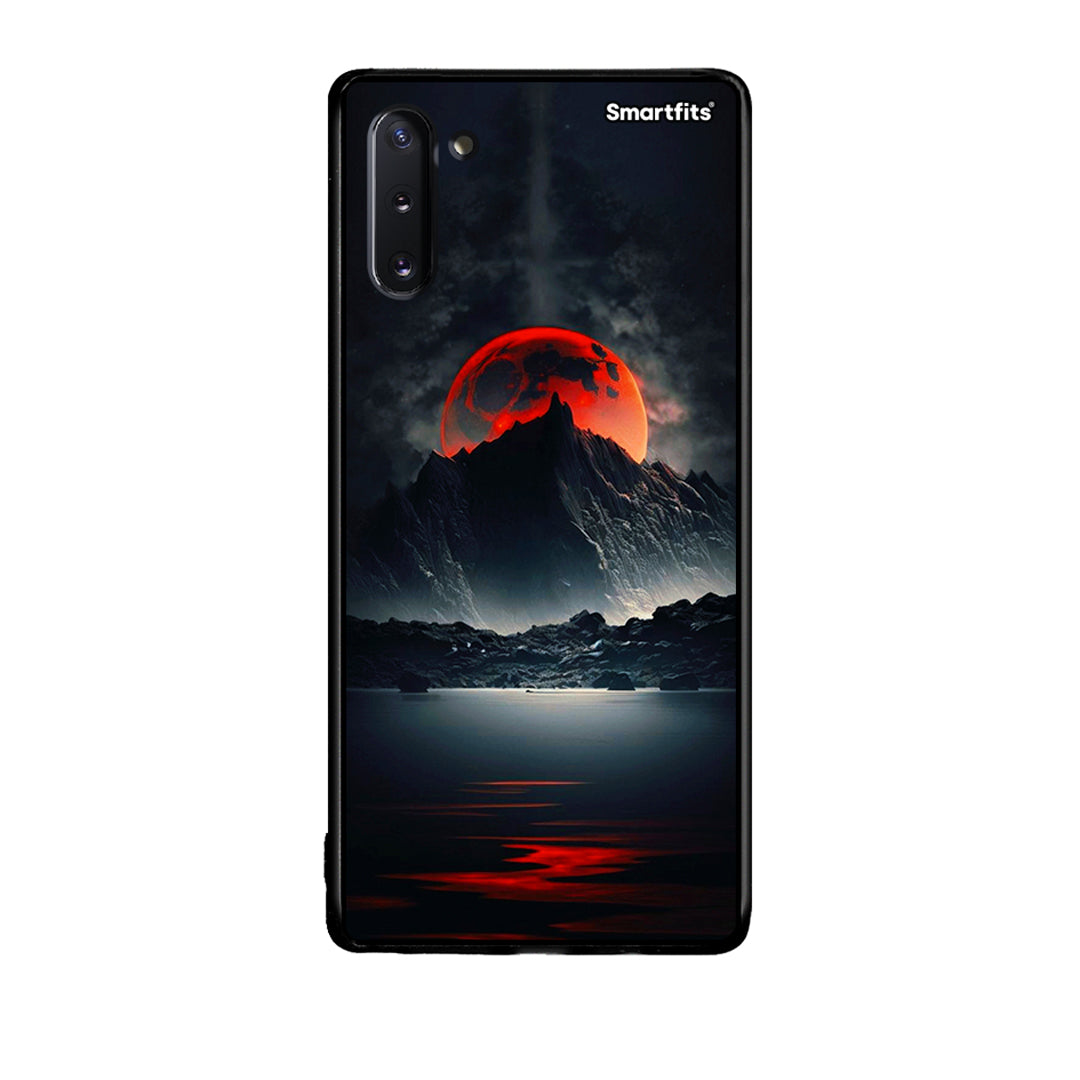 Samsung Note 10 Red Full Moon θήκη από τη Smartfits με σχέδιο στο πίσω μέρος και μαύρο περίβλημα | Smartphone case with colorful back and black bezels by Smartfits