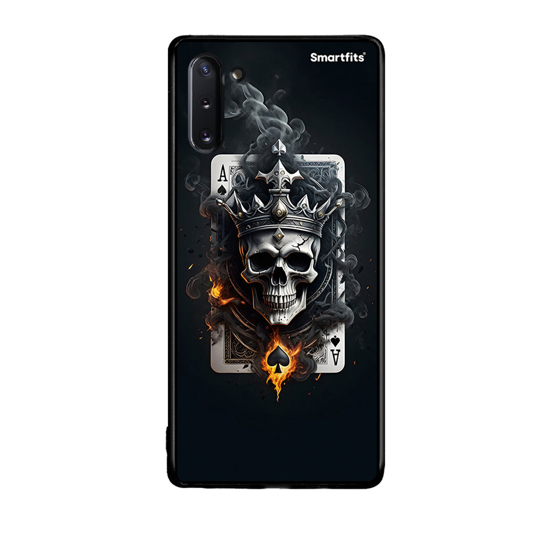 Samsung Note 10 Skull King Ace θήκη από τη Smartfits με σχέδιο στο πίσω μέρος και μαύρο περίβλημα | Smartphone case with colorful back and black bezels by Smartfits