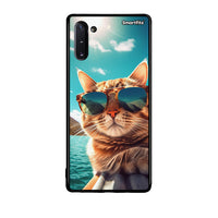 Thumbnail for Samsung Note 10 Summer Cat θήκη από τη Smartfits με σχέδιο στο πίσω μέρος και μαύρο περίβλημα | Smartphone case with colorful back and black bezels by Smartfits