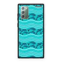 Thumbnail for Samsung Note 20 Swimming Dolphins θήκη από τη Smartfits με σχέδιο στο πίσω μέρος και μαύρο περίβλημα | Smartphone case with colorful back and black bezels by Smartfits