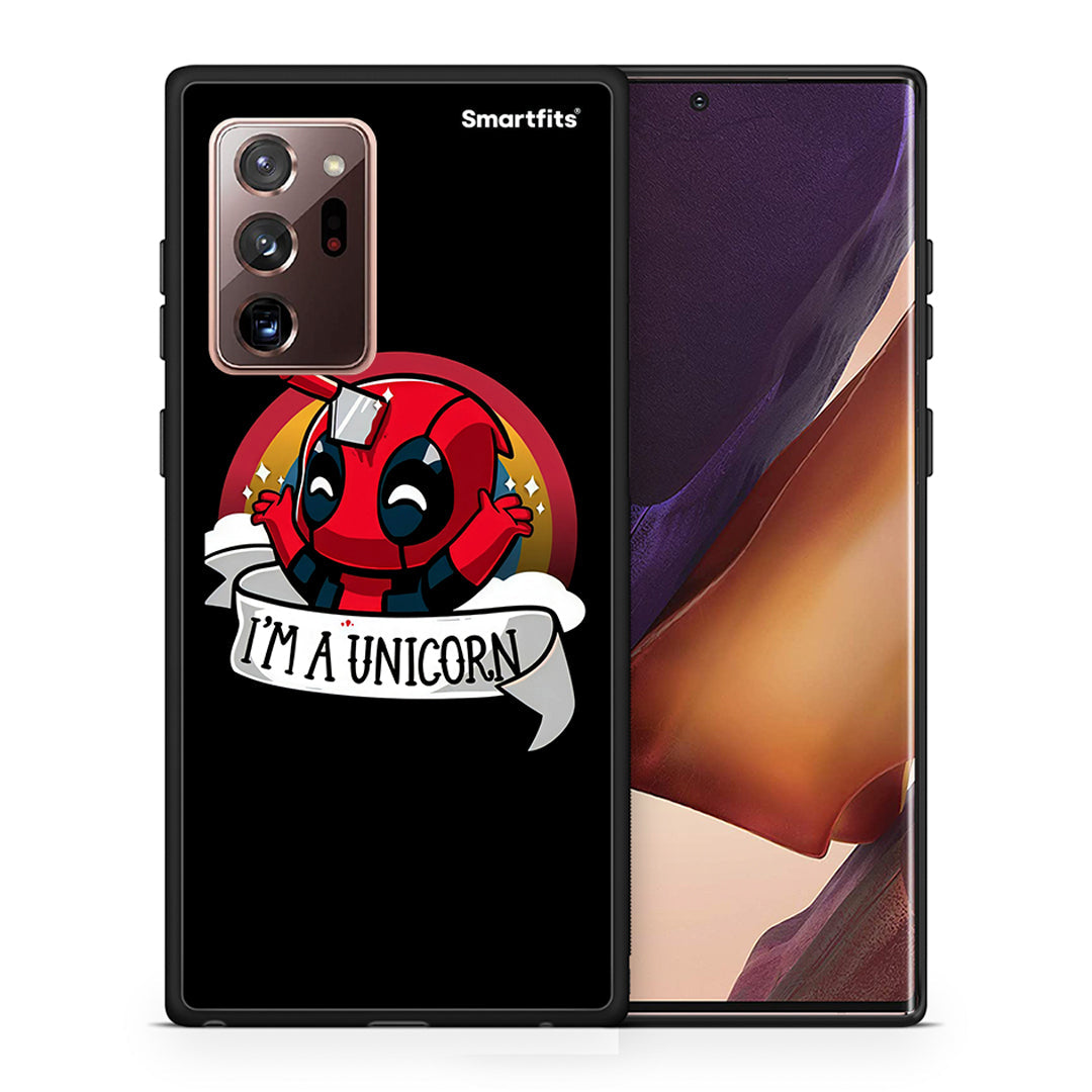 Θήκη Samsung Note 20 Ultra Unicorn Deadpool από τη Smartfits με σχέδιο στο πίσω μέρος και μαύρο περίβλημα | Samsung Note 20 Ultra Unicorn Deadpool case with colorful back and black bezels