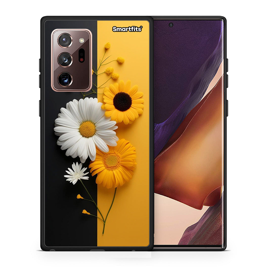 Θήκη Samsung Note 20 Ultra Yellow Daisies από τη Smartfits με σχέδιο στο πίσω μέρος και μαύρο περίβλημα | Samsung Note 20 Ultra Yellow Daisies case with colorful back and black bezels