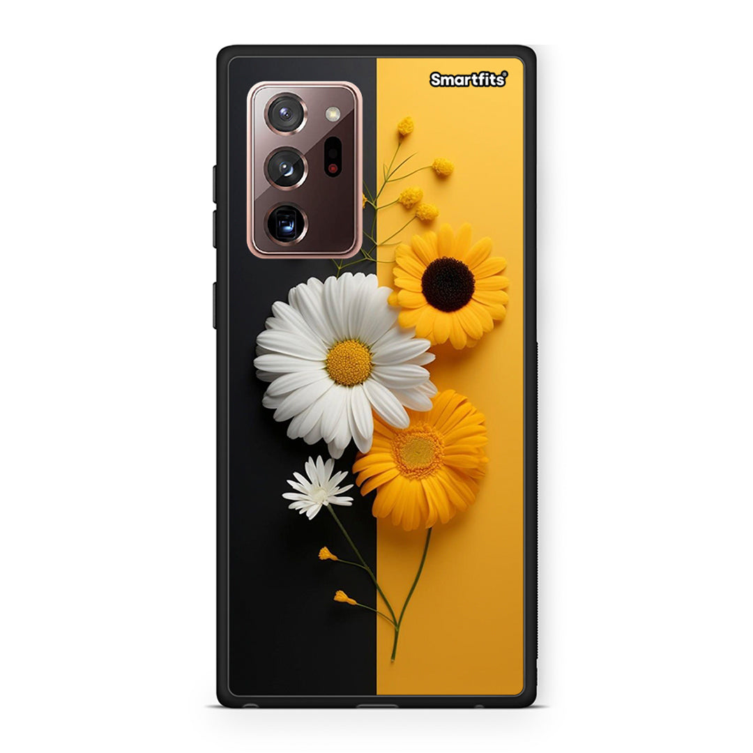 Samsung Note 20 Ultra Yellow Daisies θήκη από τη Smartfits με σχέδιο στο πίσω μέρος και μαύρο περίβλημα | Smartphone case with colorful back and black bezels by Smartfits