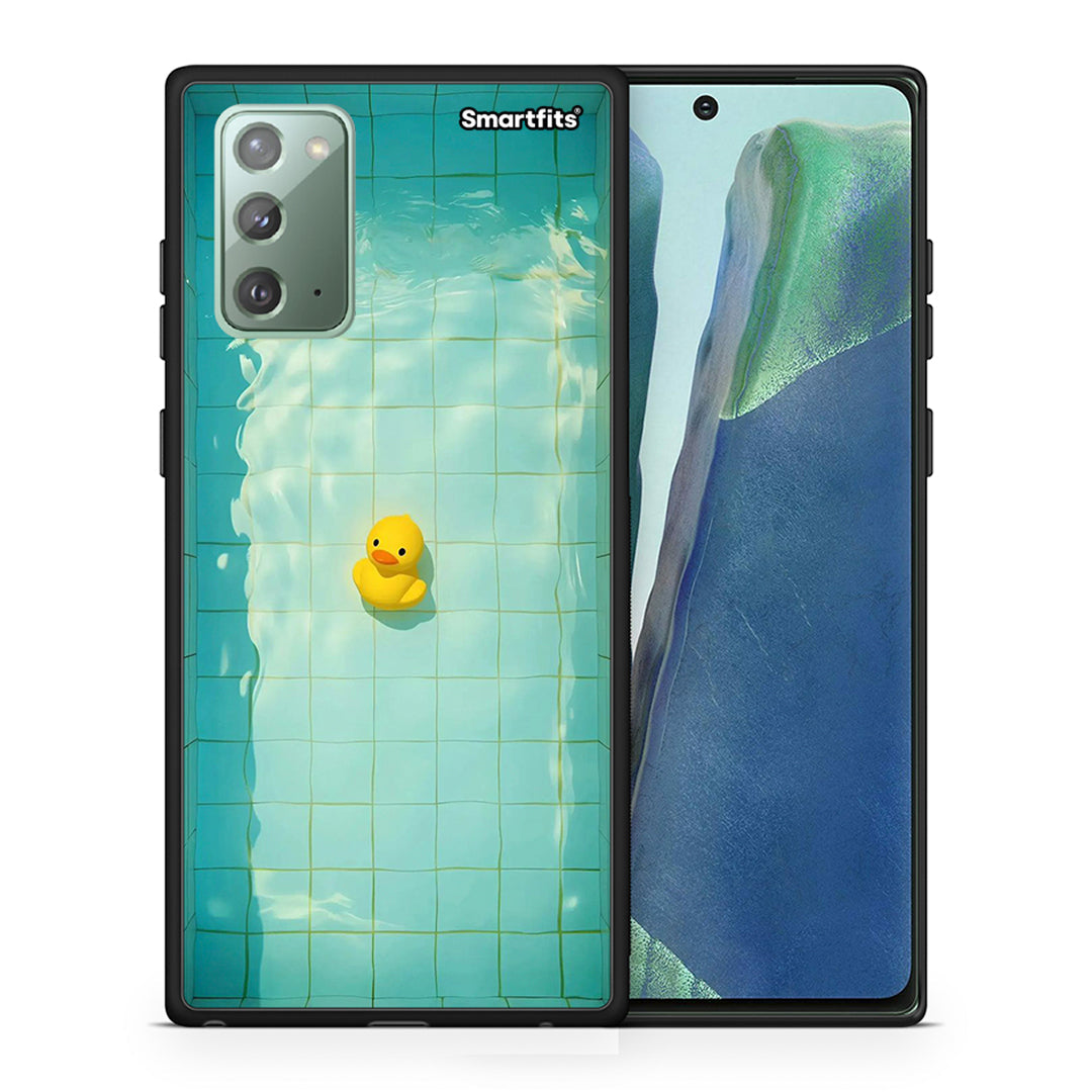 Θήκη Samsung Note 20 Yellow Duck από τη Smartfits με σχέδιο στο πίσω μέρος και μαύρο περίβλημα | Samsung Note 20 Yellow Duck case with colorful back and black bezels