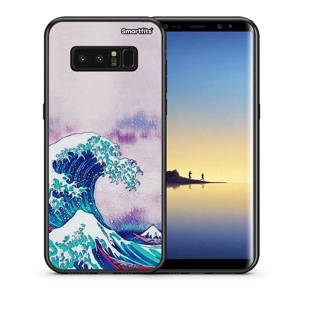 Θήκη Samsung Note 8 Blue Waves από τη Smartfits με σχέδιο στο πίσω μέρος και μαύρο περίβλημα | Samsung Note 8 Blue Waves case with colorful back and black bezels