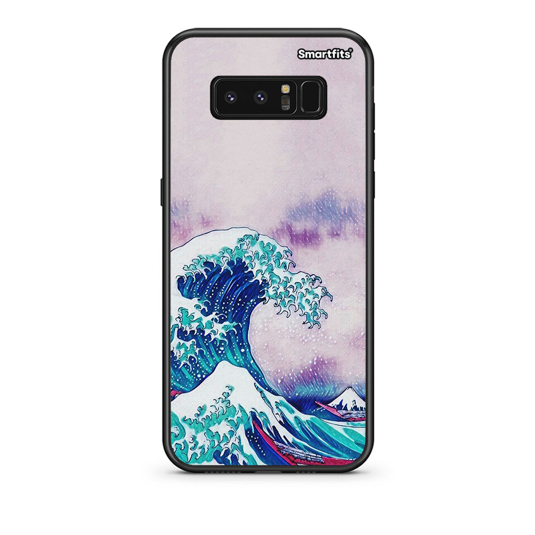 samsung note 8 Blue Waves θήκη από τη Smartfits με σχέδιο στο πίσω μέρος και μαύρο περίβλημα | Smartphone case with colorful back and black bezels by Smartfits