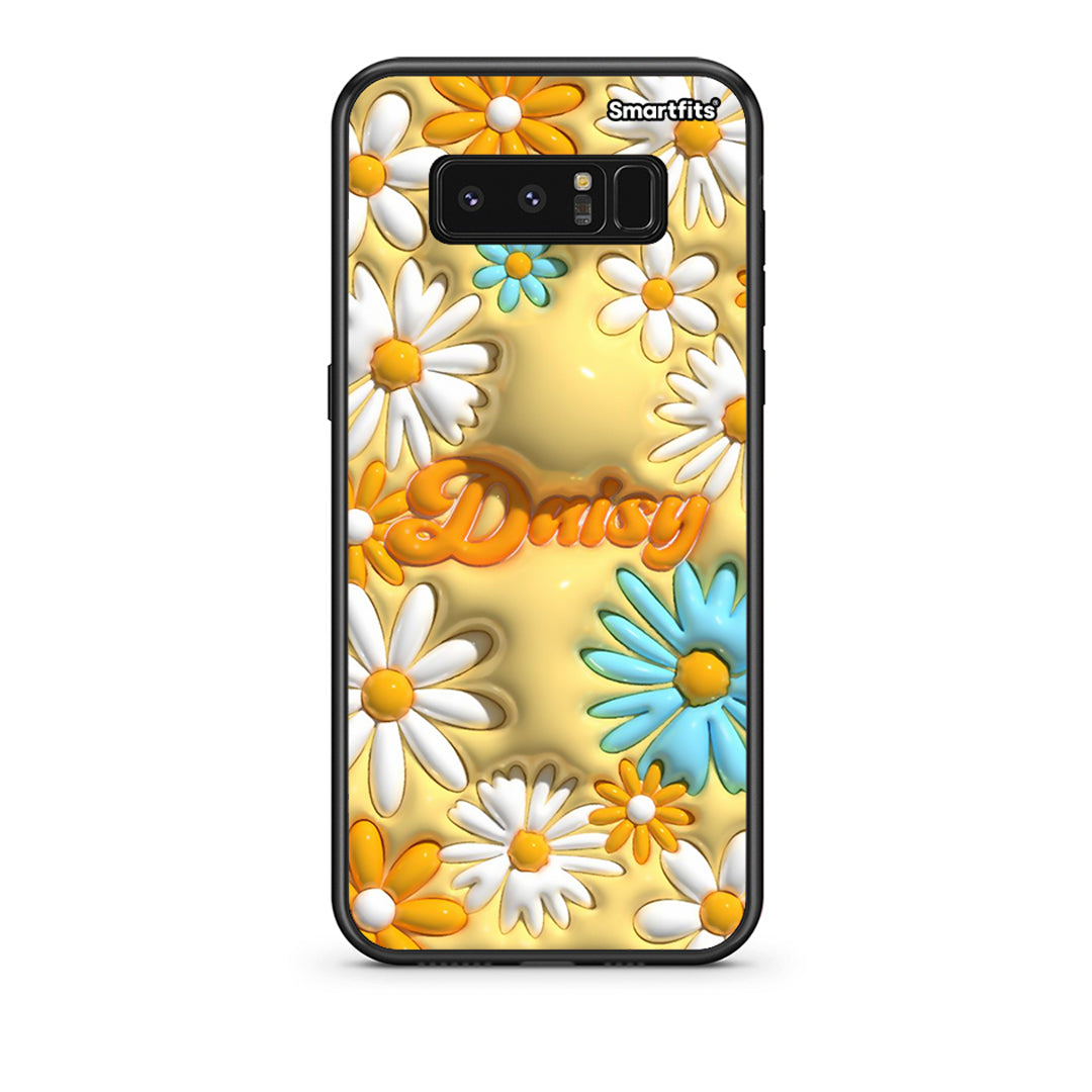 samsung note 8 Bubble Daisies θήκη από τη Smartfits με σχέδιο στο πίσω μέρος και μαύρο περίβλημα | Smartphone case with colorful back and black bezels by Smartfits