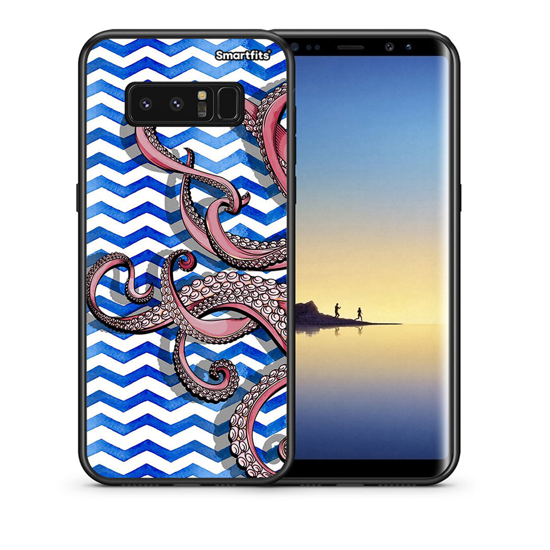 Θήκη Samsung Note 8 Chevron Devilfish από τη Smartfits με σχέδιο στο πίσω μέρος και μαύρο περίβλημα | Samsung Note 8 Chevron Devilfish case with colorful back and black bezels