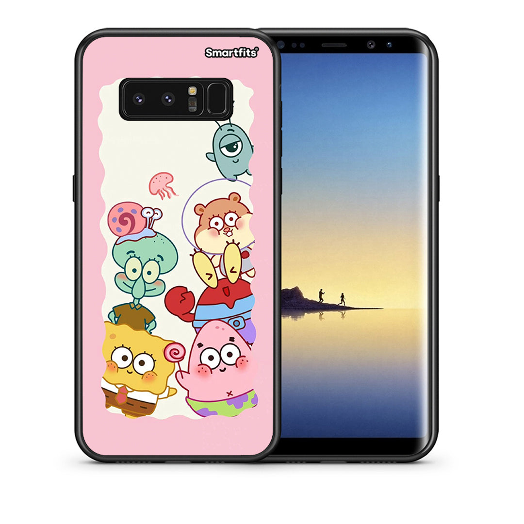 Θήκη Samsung Note 8 Cute Companion από τη Smartfits με σχέδιο στο πίσω μέρος και μαύρο περίβλημα | Samsung Note 8 Cute Companion case with colorful back and black bezels