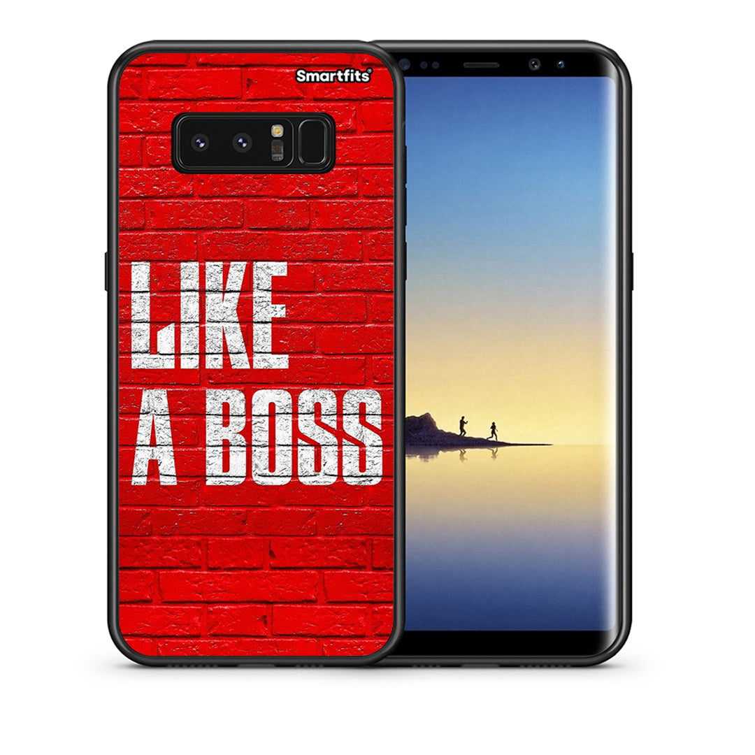 Θήκη Samsung Note 8 Like A Boss από τη Smartfits με σχέδιο στο πίσω μέρος και μαύρο περίβλημα | Samsung Note 8 Like A Boss case with colorful back and black bezels