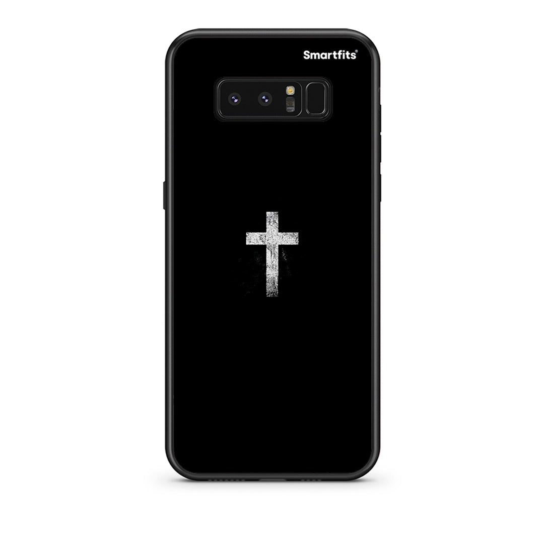 samsung note 8 White Cross θήκη από τη Smartfits με σχέδιο στο πίσω μέρος και μαύρο περίβλημα | Smartphone case with colorful back and black bezels by Smartfits