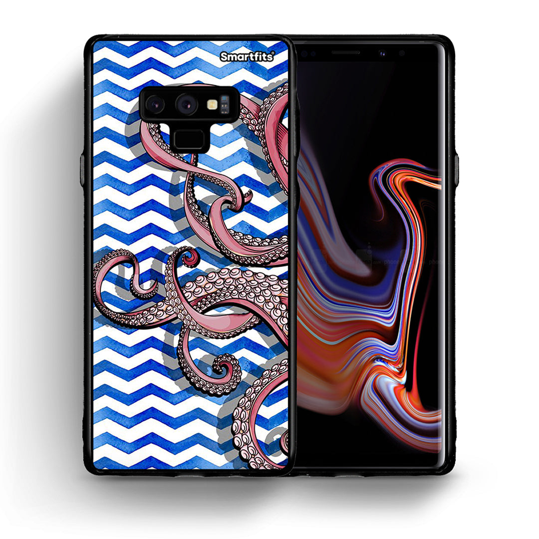 Θήκη Samsung Note 9 Chevron Devilfish από τη Smartfits με σχέδιο στο πίσω μέρος και μαύρο περίβλημα | Samsung Note 9 Chevron Devilfish case with colorful back and black bezels