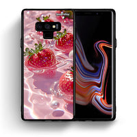 Thumbnail for Θήκη Samsung Note 9 Juicy Strawberries από τη Smartfits με σχέδιο στο πίσω μέρος και μαύρο περίβλημα | Samsung Note 9 Juicy Strawberries case with colorful back and black bezels