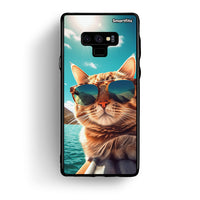 Thumbnail for samsung note 9 Summer Cat θήκη από τη Smartfits με σχέδιο στο πίσω μέρος και μαύρο περίβλημα | Smartphone case with colorful back and black bezels by Smartfits