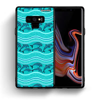 Thumbnail for Θήκη Samsung Note 9 Swimming Dolphins από τη Smartfits με σχέδιο στο πίσω μέρος και μαύρο περίβλημα | Samsung Note 9 Swimming Dolphins case with colorful back and black bezels