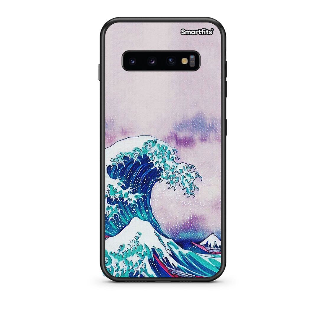 samsung s10 plus Blue Waves θήκη από τη Smartfits με σχέδιο στο πίσω μέρος και μαύρο περίβλημα | Smartphone case with colorful back and black bezels by Smartfits