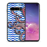 Thumbnail for Θήκη Samsung S10 Chevron Devilfish από τη Smartfits με σχέδιο στο πίσω μέρος και μαύρο περίβλημα | Samsung S10 Chevron Devilfish case with colorful back and black bezels