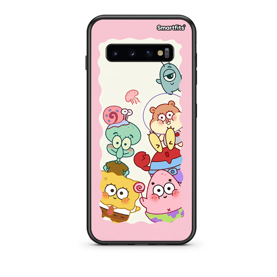 samsung s10 plus Cute Companion θήκη από τη Smartfits με σχέδιο στο πίσω μέρος και μαύρο περίβλημα | Smartphone case with colorful back and black bezels by Smartfits