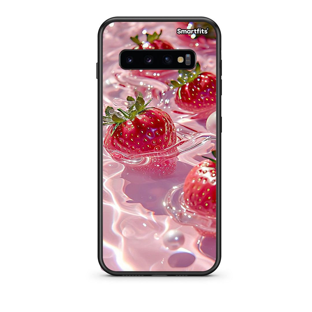 samsung s10 Juicy Strawberries θήκη από τη Smartfits με σχέδιο στο πίσω μέρος και μαύρο περίβλημα | Smartphone case with colorful back and black bezels by Smartfits