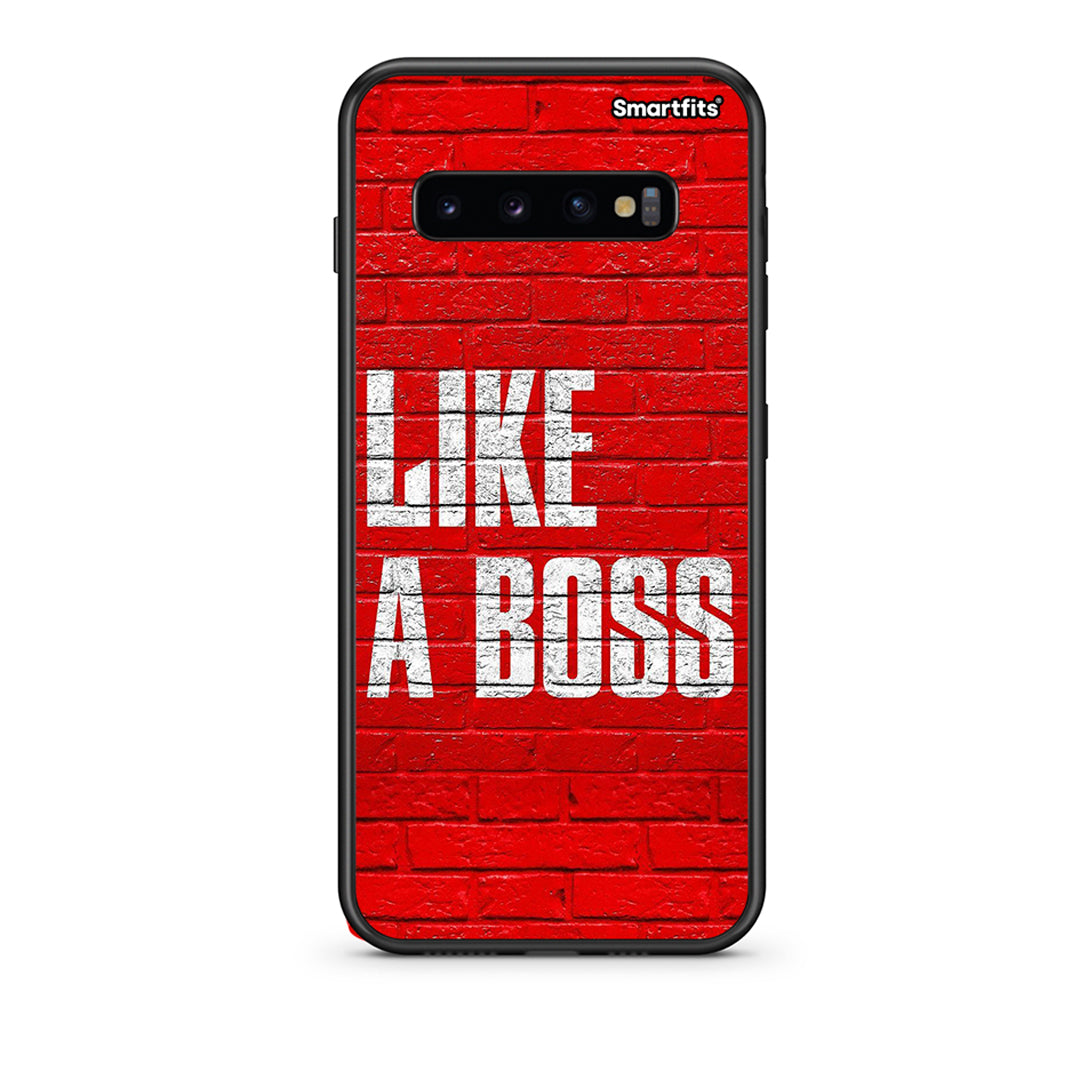 samsung s10 plus Like A Boss θήκη από τη Smartfits με σχέδιο στο πίσω μέρος και μαύρο περίβλημα | Smartphone case with colorful back and black bezels by Smartfits