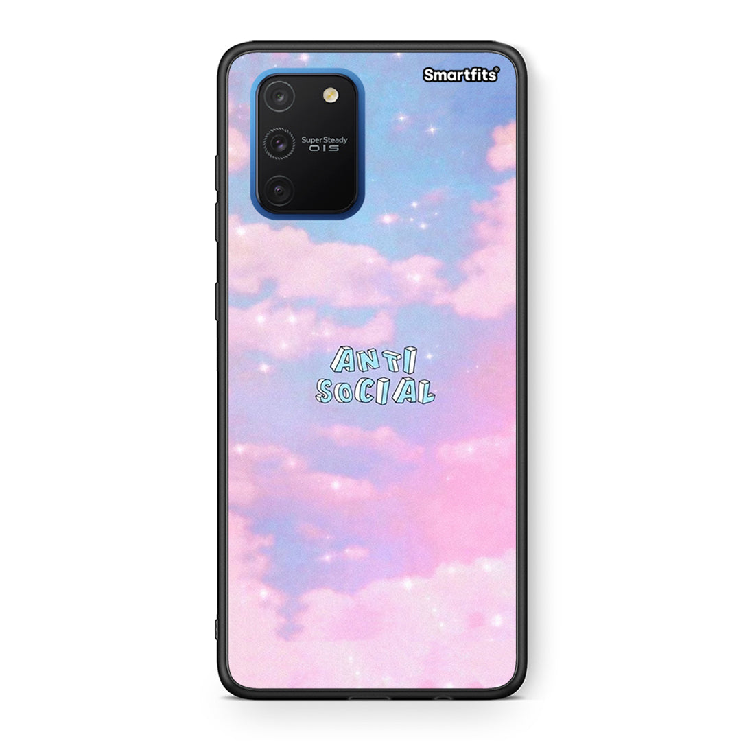 Samsung Galaxy S10 Lite Anti Social Θήκη Αγίου Βαλεντίνου από τη Smartfits με σχέδιο στο πίσω μέρος και μαύρο περίβλημα | Smartphone case with colorful back and black bezels by Smartfits