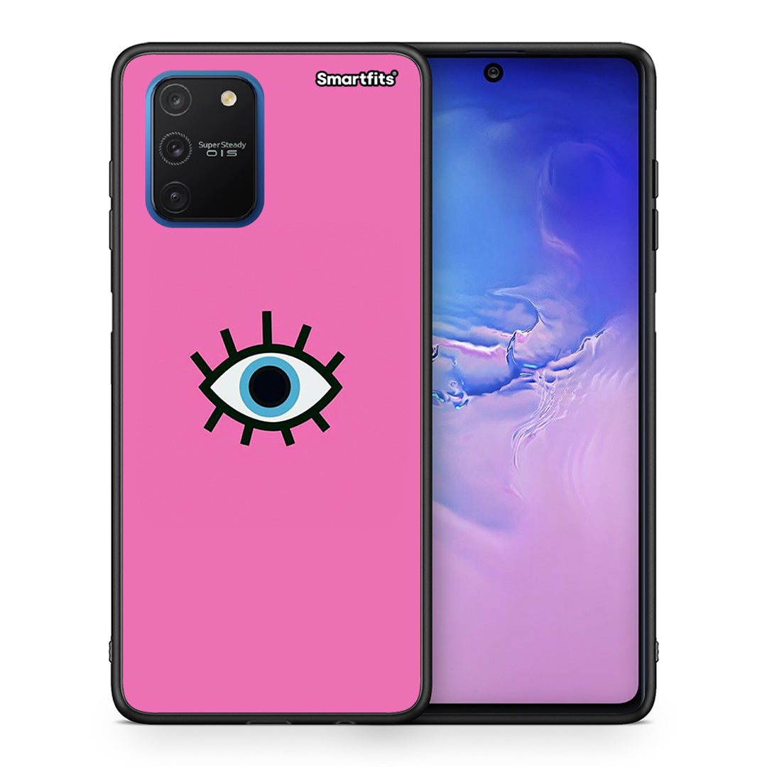 Θήκη Samsung Galaxy S10 Lite Blue Eye Pink από τη Smartfits με σχέδιο στο πίσω μέρος και μαύρο περίβλημα | Samsung Galaxy S10 Lite Blue Eye Pink case with colorful back and black bezels