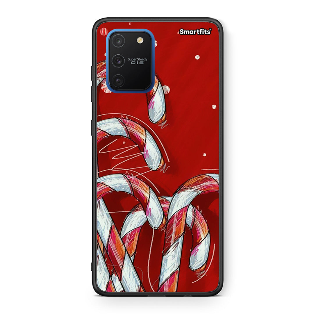 Samsung Galaxy S10 Lite Candy Cane θήκη από τη Smartfits με σχέδιο στο πίσω μέρος και μαύρο περίβλημα | Smartphone case with colorful back and black bezels by Smartfits