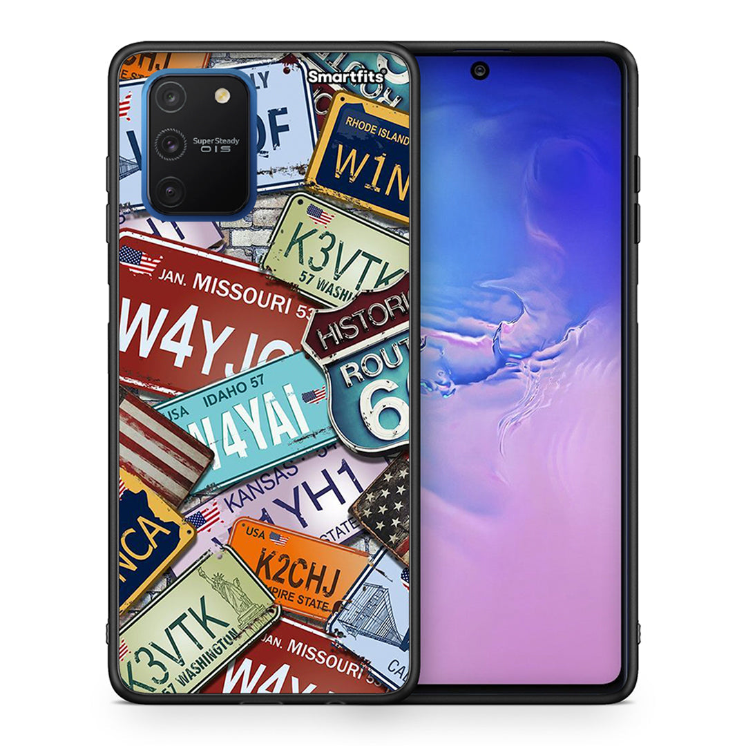 Θήκη Samsung Galaxy S10 Lite Car Plates από τη Smartfits με σχέδιο στο πίσω μέρος και μαύρο περίβλημα | Samsung Galaxy S10 Lite Car Plates case with colorful back and black bezels